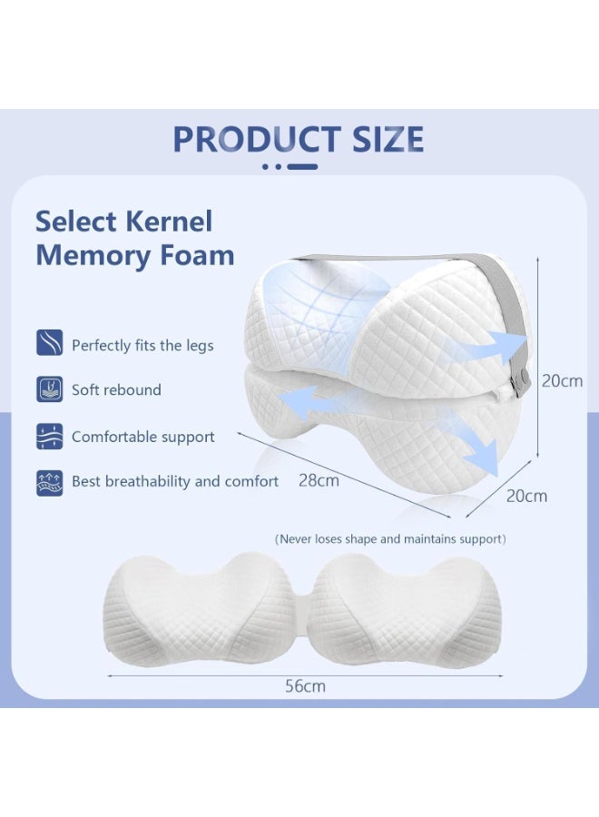 DUNISO Knee Pillow for Side Sleepers,Memory Foam Leg Pillow,,Support Pillow Between The Legs,Adjustable Strap,Comfortable and Durable,Relief for Sciatica, Back, Knees and Joints Pain - Image 2